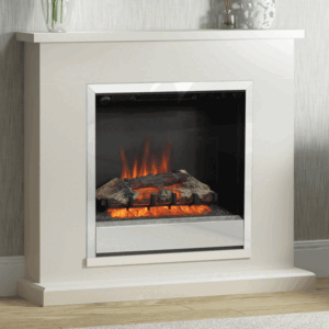 Be Modern Elsham 40" Pearlescent Cashmere Electric Fireplace - Chrome Fire Finish