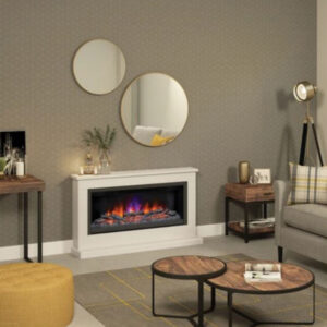 Be Modern Hansford Grande 52"  Pearlescent Cashmere Electric Fireplace - Anthracite Fire Finish