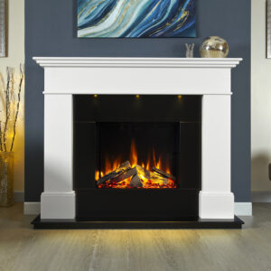 Celsi Ultiflame VR Adour S-600 Illumia Electric MDF Suite - Black Hearth Smooth White