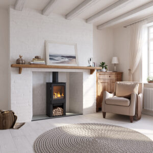 Mendip Ashcott 2 - 7kw Natural Gas Stove With Log Store - For Balanced Flue