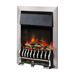 Pure Glow Blenheim Illusion Chrome Inset Electric Fire - Log or Coal