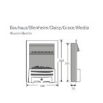 Pure Glow Blenheim Illusion Black Inset Electric Fire - Log or Coal