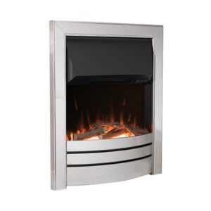 Pure Glow Chelsea 400 Inset Electric Fire - Brushed Steel/Chrome Overlay Trim