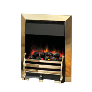 Pure Glow Daisy Illusion Antique Brass Inset Electric Fire - Log or Coal