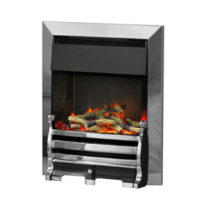 Pure Glow Daisy Illusion Chrome Inset Electric Fire - Log or Coal