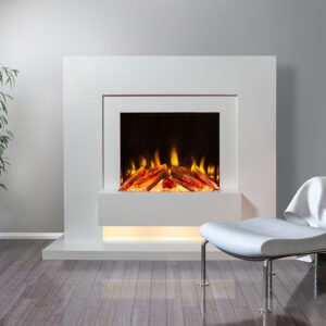 Celsi Firebeam Luminaire S-600 Illumia Electric Fire Surround Suite - Smooth White