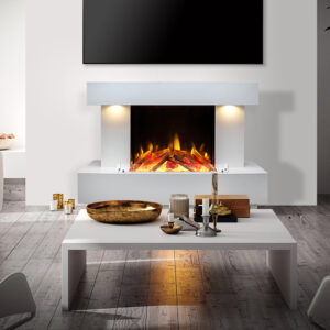 Celsi Firebeam Skyfall S-600 Illumia Electric Fire Surround Suite - Smooth White