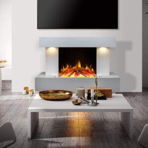 Celsi Firebeam Skyfall S-600 Illumia Electric Fire Surround Suite - Smooth White & Mist