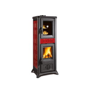 La Nordica Gemma Forno - 7.3kw Wood Burning Stove With Cooking Oven - Elegance Burgundy