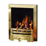 Pure Glow Grace Illusion Brass Inset Electric Fire - Log or Coal