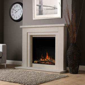 Pure Glow Hanley 54" Portuguese Limestone Electric Complete Suite With Limestone Slip Set