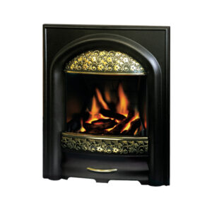 Pure Glow Juliet Illusion Brass Inset Electric Fire - Log or Coal