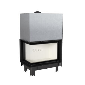Kratki MBA 17kw Inset Wood Burning Stove With Left Connected Side Glass & Guillotine Door - MBA/L/BS/G