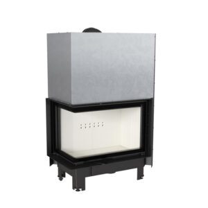 Kratki MBA 17kw Inset Wood Burning Stove With Left Curved Side Glass & Guillotine Door - MBA/L/BS/G/SG