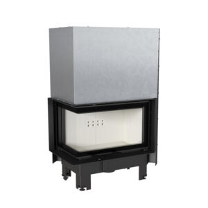 Kratki MBM 10kw Inset Wood Burning Stove With Left Curved Side Glass & Guillotine Door - MBM/L/BS/G/SG