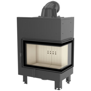 Kratki MBM 10kw Inset Wood Burning Stove With Right Curved Side Glass - MBM/P/BS/SG