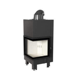 Kratki MBN 8kw Inset Wood Burning Stove With Left Curved Side Glass - MBN/L/BS/SG