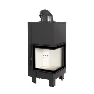 Kratki MBN 8kw Inset Wood Burning Stove With Right Connected Side Glass - MBN/P/BS