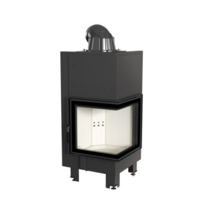 Kratki MBN 8kw Inset Wood Burning Stove With Right Curved Side Glass - MBN/P/BS/BS