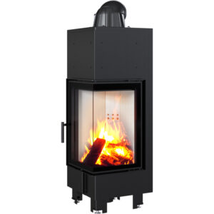 Kratki MBN 10kw Inset Wood Burning Stove With Right Connected Side Glass - MBN/680/P/BS
