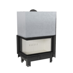 Kratki MBO 15kw Inset Wood Burning Stove With Left Curved Side Glass & Guillotine Door - MBO/L/BS/G/SG