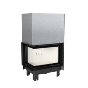 Kratki MBZ 13kw Inset Wood Burning Stove With Left Curved Side Glass & Guillotine Door - MBZ/L/BS/G/SG