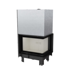 Kratki MBZ 13kw Inset Wood Burning Stove With Right Connected Side Glass & Guillotine Door - MBZ/P/BS/G
