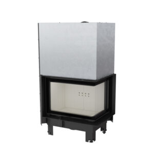 Kratki MBZ 13kw Inset Wood Burning Stove With Right Curved Side Glass & Guillotine Door - MBZ/P/BS/G/SG