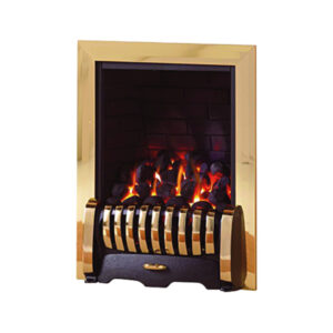 Pure Glow Media Inset Gas Fire - Antique Brass