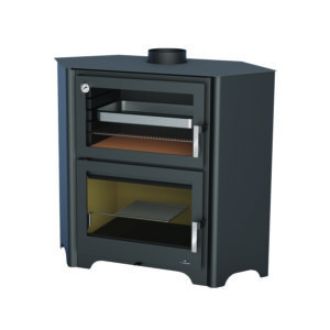 Bronpi Murano-R - 14kw Corner Wood Burning Stove With Oven