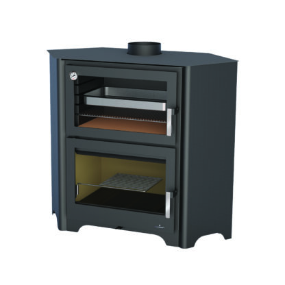 Bronpi Murano-R - 14kw Corner Wood Burning Stove With Oven