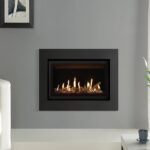 Gazco Studio 1 Slimline 3.8kw Gas Fire With Balanced Flue, Log Effect & Black Glass Lining