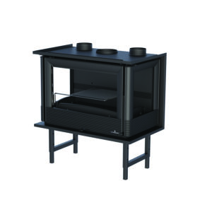 Bronpi Paris 70 - 13kw Wood Burning Inset Stove With Side Glass