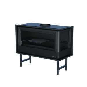 Bronpi Paris 90 - 14.5kw Wood Burning Inset Stove With Right Side Glass