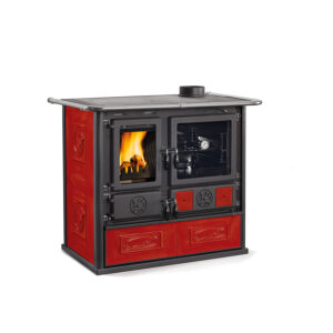 La Nordica Rosa 5.0 Ceramica - 8.8kw Wood Burning Cooker - Burgundy
