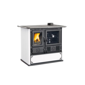 La Nordica Rosa 5.0 Steel - 8.8kw Wood Burning Cooker - Dotted White