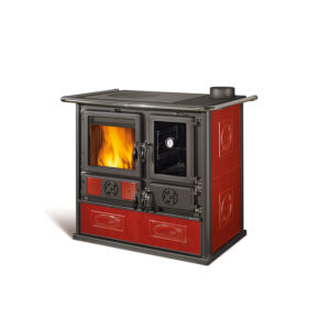 La Nordica Rosa Reverse 8.1kw Wood Burning Cooker - Burgundy