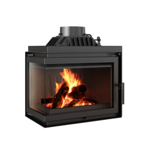 Kratki Simple 8kw Inset Wood Burning Stove With Left Connected Side Glass - SIMPLE/M/S/L/BS/150