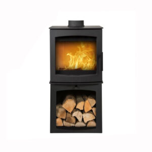 Mi Fires Large Tinderbox 5kw Defra Wood Burning Stove With Log Box