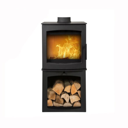 Mi Fires Large Tinderbox 5kw Defra Wood Burning Stove With Log Box