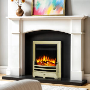 Celsi Ultiflame Ultra SL Bauhaus Hearth Mounted Inset Electric Fire - Brass