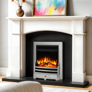 Celsi Ultiflame Ultra SL Bauhaus Hearth Mounted Inset Electric Fire - Silver