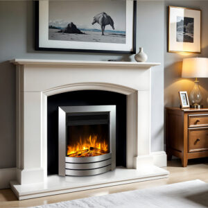Celsi Ultiflame Ultra SL Camber Hearth Mounted Inset Electric Fire - Satin Silver