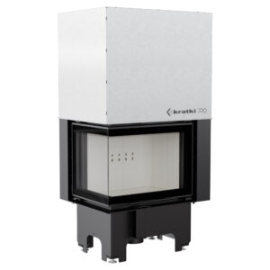 Kratki VN 610/430 - 12kw Inset Wood Burning Stove With Left Connected Side Glass & Guillotine Door - VNL/610/430