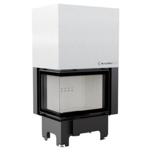Kratki VN 700/480 - 12kw Inset Wood Burning Stove With Left Connected Side Glass & Guillotine Door - VNL/700/480