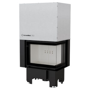 Kratki VN 610/430 - 12kw Inset Wood Burning Stove With Right Connected Side Glass & Guillotine Door - VNP/610/430