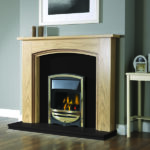 Pure Glow Westbury 48" Natural Oak With Walnut Inlay Surround