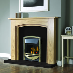 Pure Glow Westbury 48" Natural Oak With Walnut Inlay Surround