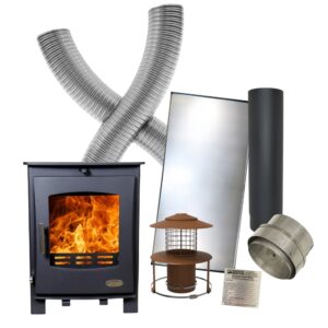 Woolly Mammoth 5 - 5kw Defra Multifuel Stove MK2 & Flexible Flue Liner Kit