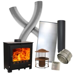 Woolly Mammoth 8 - 8kw Defra Multifuel Stove MK2 & Flexible Flue Liner Kit